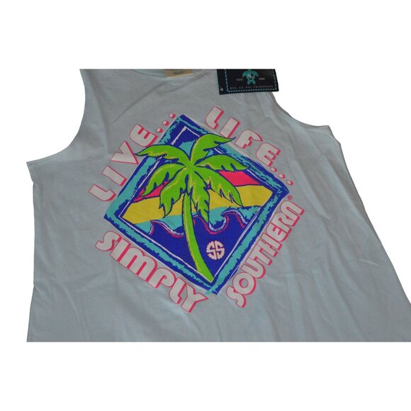 Simply Southern Women's Tank Top Small 100% Cotton Live Life Simply Design - Picture 2 of 4